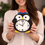 Cute Penguin Kids Wall Clock – Cartoon Animal Decorative Wall Clock for Kids Room (12 x 10 Inch) | Love Craft Gifts