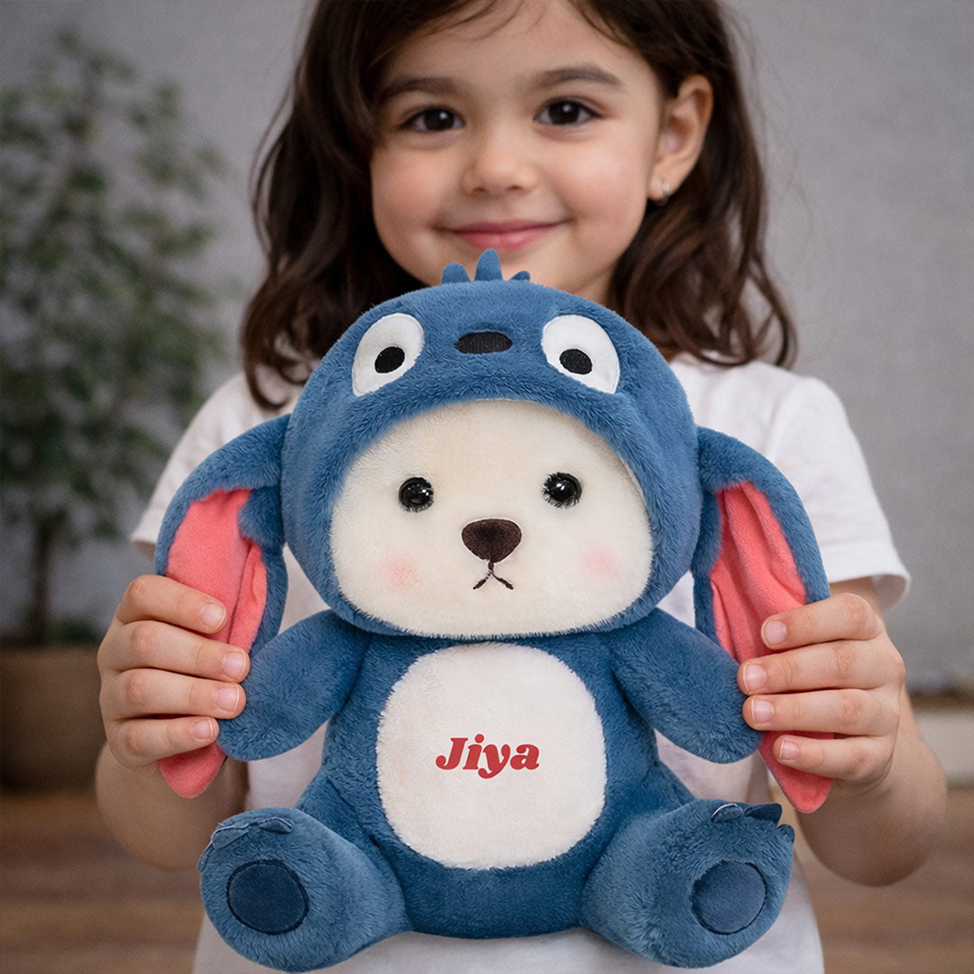 Personalized Bunny Plush Soft Toy with Custom Name – Cute Kids Teddy Rabbit Gift (Approx. 12 Inch) | Love Craft Gifts