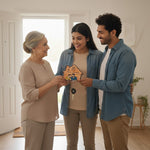 Personalized Wooden Couple Key Holder – 6x6” | Custom Names & Cartoon Art | Love Craft Gifts