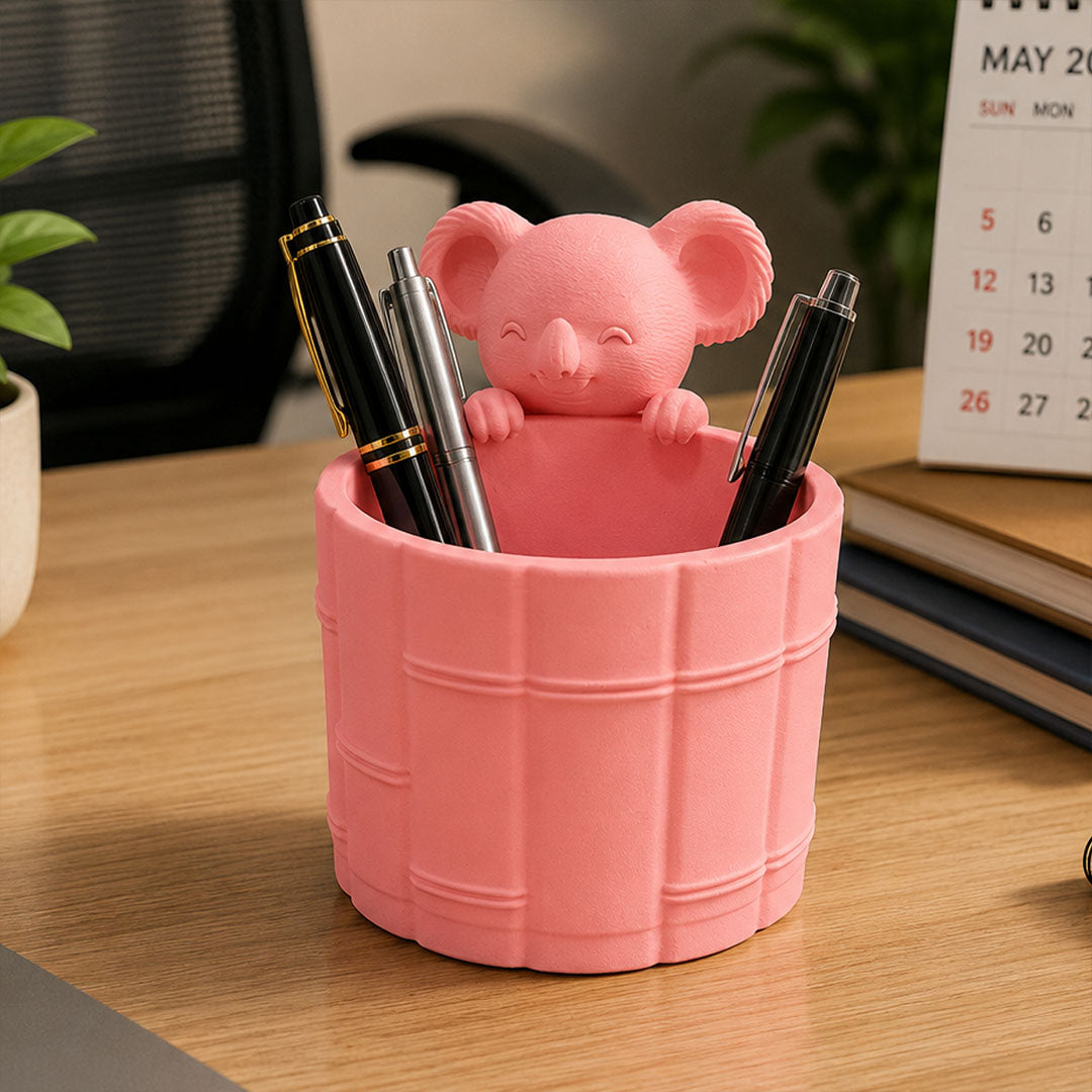 Personalized Cute Koala Pen Stand with Custom Name | Adorable Desk Organizer Gift for Kids, Girls & Students | Cute Study Table Accessories & Stationery Holder | Love Craft Gifts™