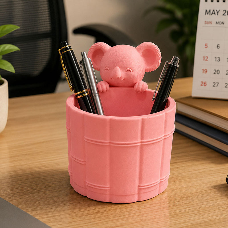 Personalized Cute Koala Pen Stand with Custom Name | Adorable Desk Organizer Gift for Kids, Girls & Students | Cute Study Table Accessories & Stationery Holder | Love Craft Gifts™