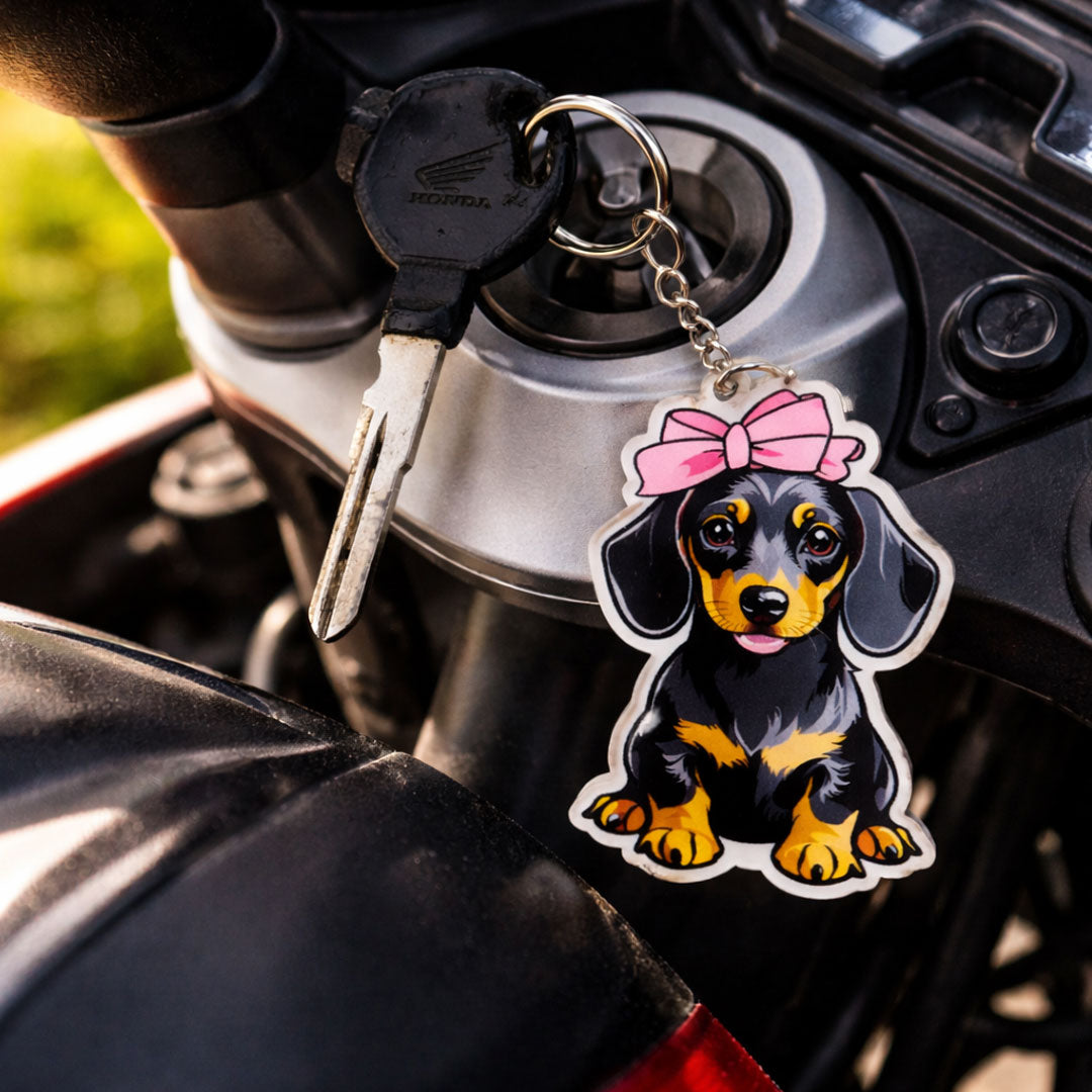 Cute Puppy Charm – Cartoon Dog Acrylic Keychain | Love Craft Gifts