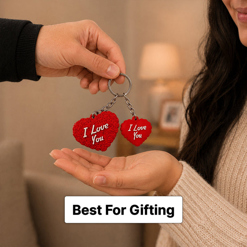 I Love You Heart Couple Keychain Set – Romantic Love Heart Keyring Gift for Couples & Valentine’s Day (Standard Gift Size) | Love Craft Gifts™