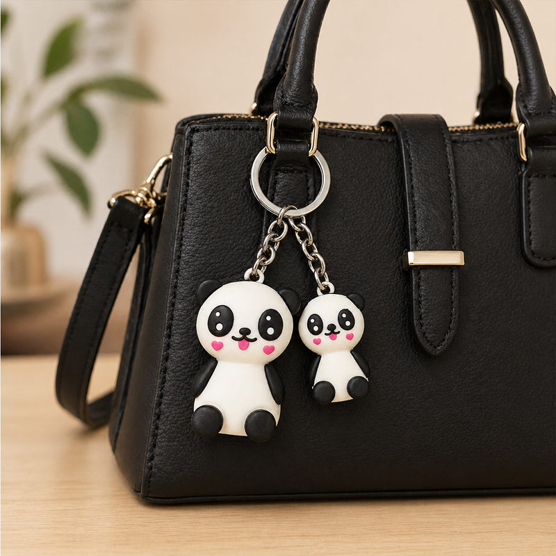 Cute Panda Couple Keychain Set – Adorable Cartoon Panda Keyring Gift for Girls, Kids & Best Friends (Standard Gift Size) | Love Craft Gifts™