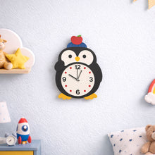Cute Penguin Kids Wall Clock 12x10"
