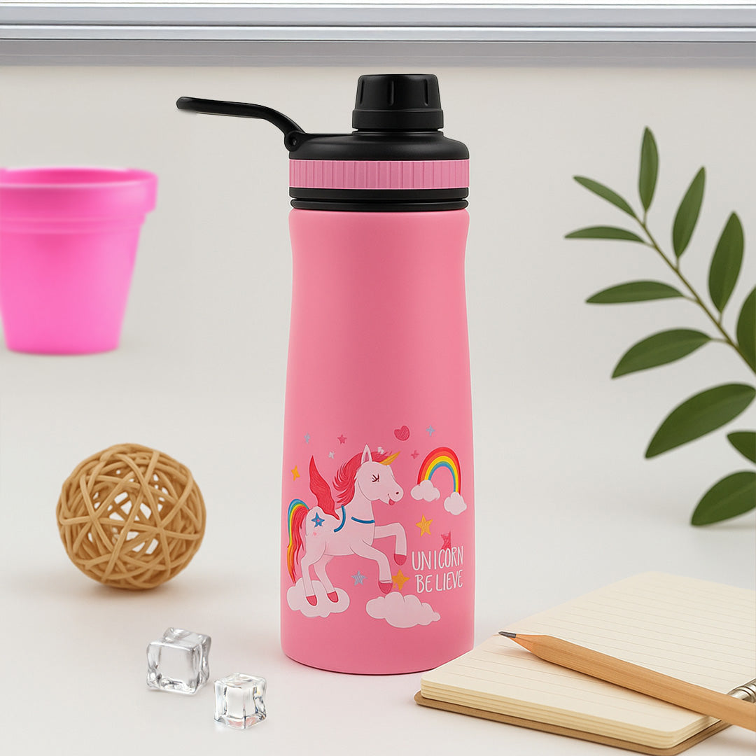 Personalized Unicorn Water Bottle for Kids – Cute Leakproof Design with Straw Lid | Love Craft Gifts