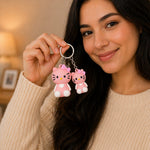 Cute Kitty Couple Keychain Set – Adorable Cartoon Keyring Gift for Girls, Best Friends & Couples (Standard Gift Size) | Love Craft Gifts™