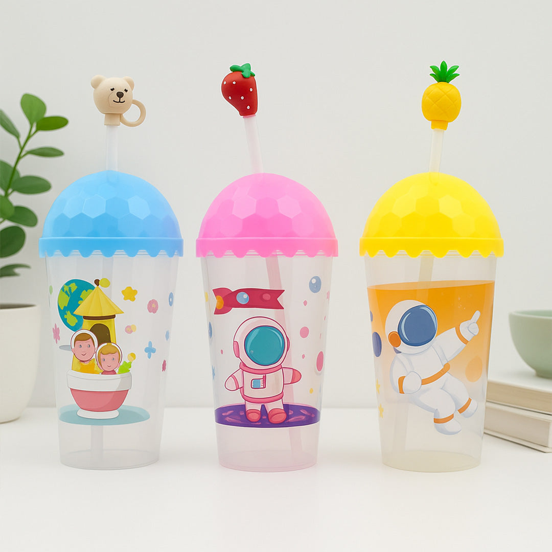 Personalized Kids Space-Themed Sipper Cup – Cute Lid Topper, Straw, and Custom Name | Love Craft Gifts