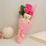 Personalized Teddy Bear with Roses Bouquet - Cute Valentine’s Day, Birthday & Anniversary Gift | Love Craft Gifts