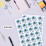 Personalized Cute Night Theme Kids Name Slips (2x3 Inch, 28 Stickers) – Custom Name & Photo School Labels | Love Craft Gifts