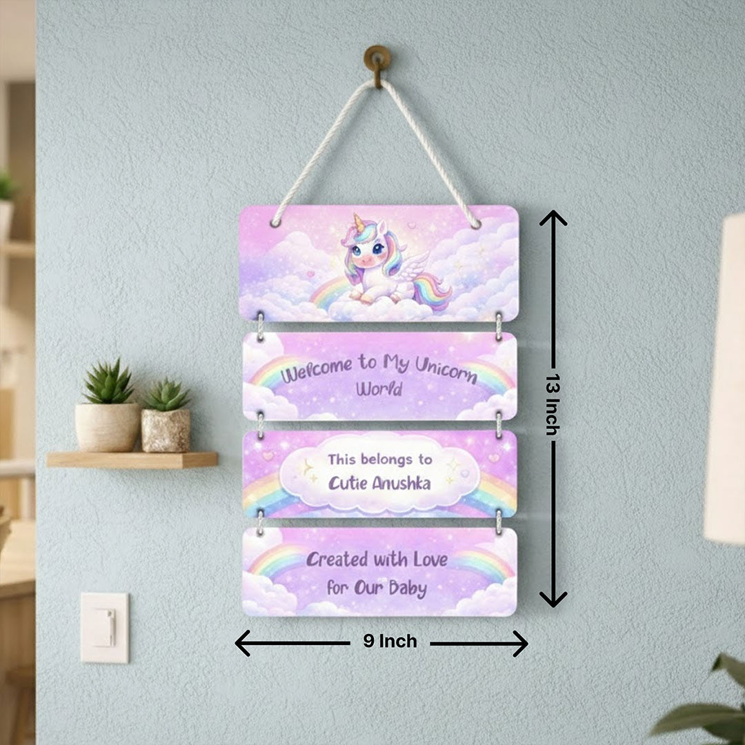 Personalized Unicorn Kids Name Wall Hanging | Love Craft Gifts
