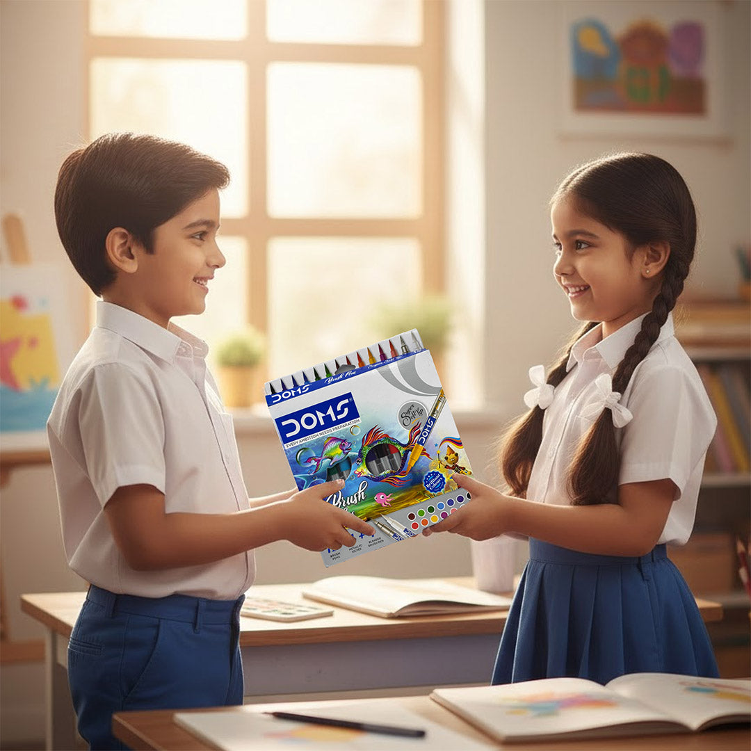 Personalized DOMS Brush Pen Set – 12 Shades + Metallic Silver + Blender | Love Craft Gifts