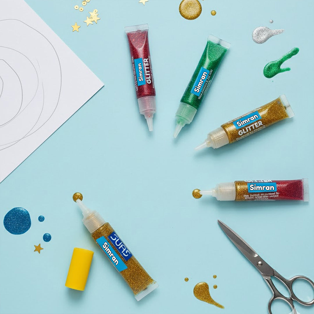 Personalized DOMS Glitter Colour Set (6 Shades, 5.5 ml Each) | Love Craft Gifts