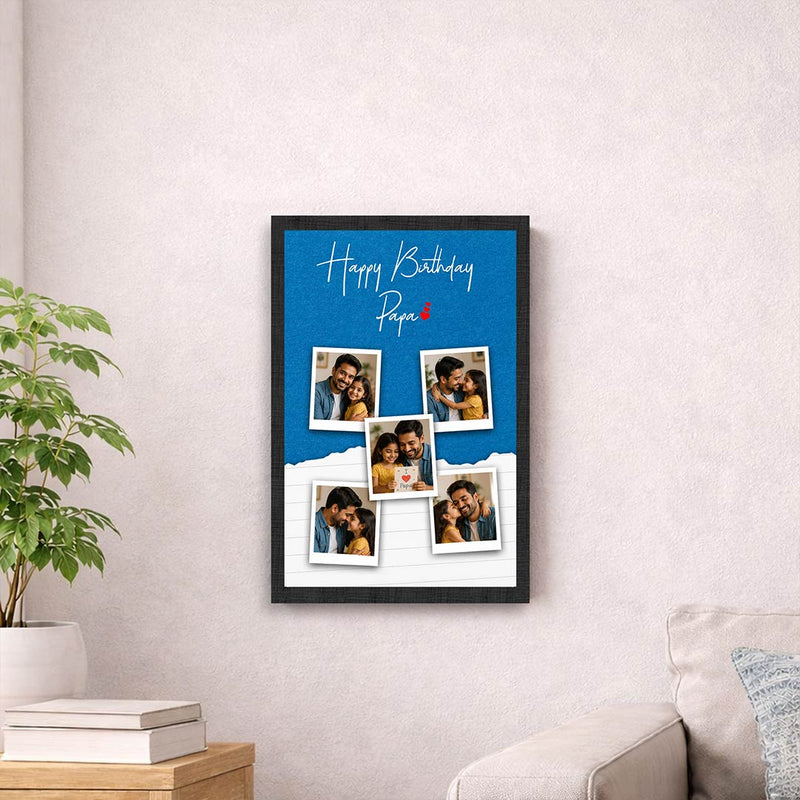 Dad Personalized Photo Frame | Custom 5 Photo Birthday Frame with Photos & Message | Father's Day Wall Frame Gift | Love Craft Gifts™