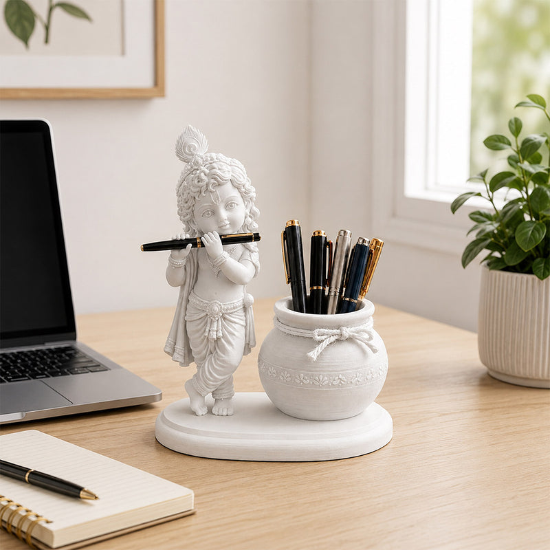 Decorative Lord Krishna Pen Holder for Home and Office