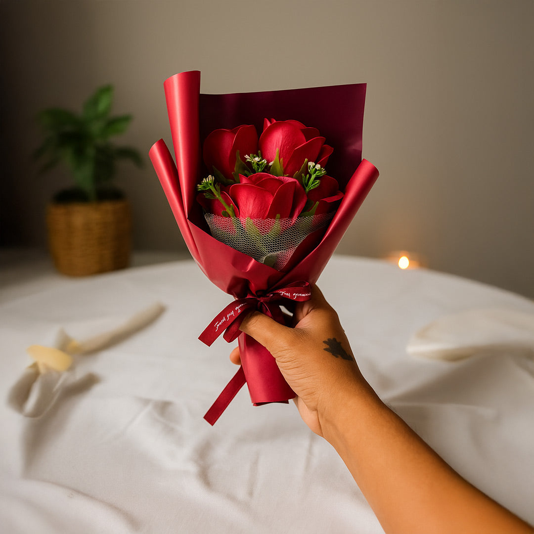 Romantic Paper Soap Rose Bouquet Showpiece Gift | Love Craft Gifts