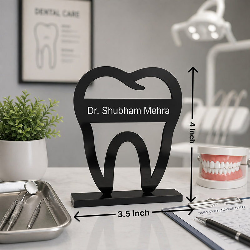 Personalized Dentist Name Plate 3.5x4" | Custom Dental Clinic Desk Decor | Love Craft Gifts™