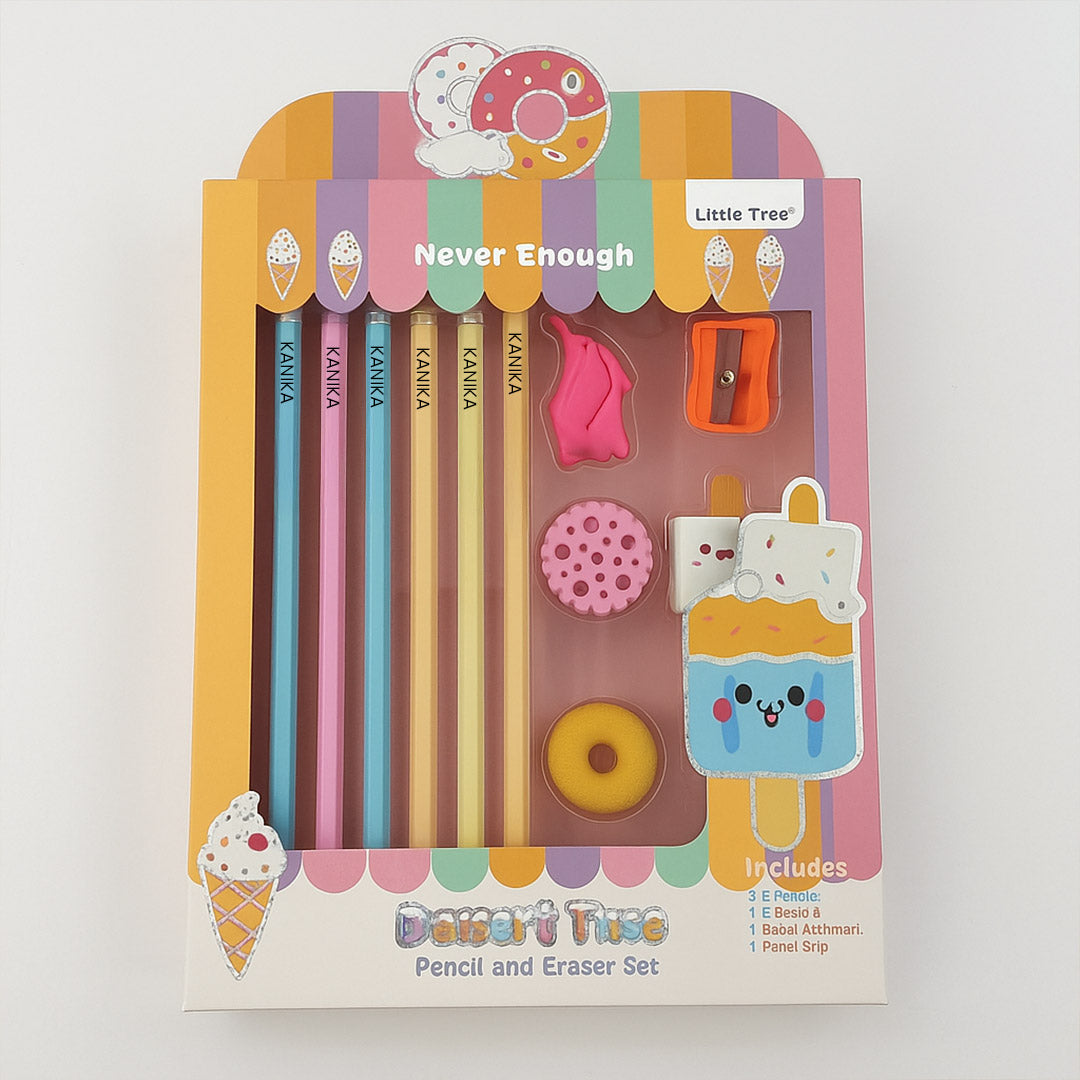 Personalized Dessert Theme Pencil Gift Set | Custom Name | Love Craft Gifts