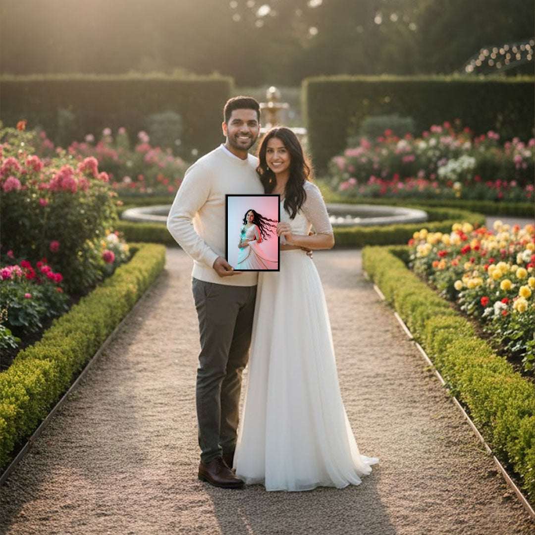 Radha & Sakhi Design Wall Frame – Multiple Sizes Available | Love Craft Gifts