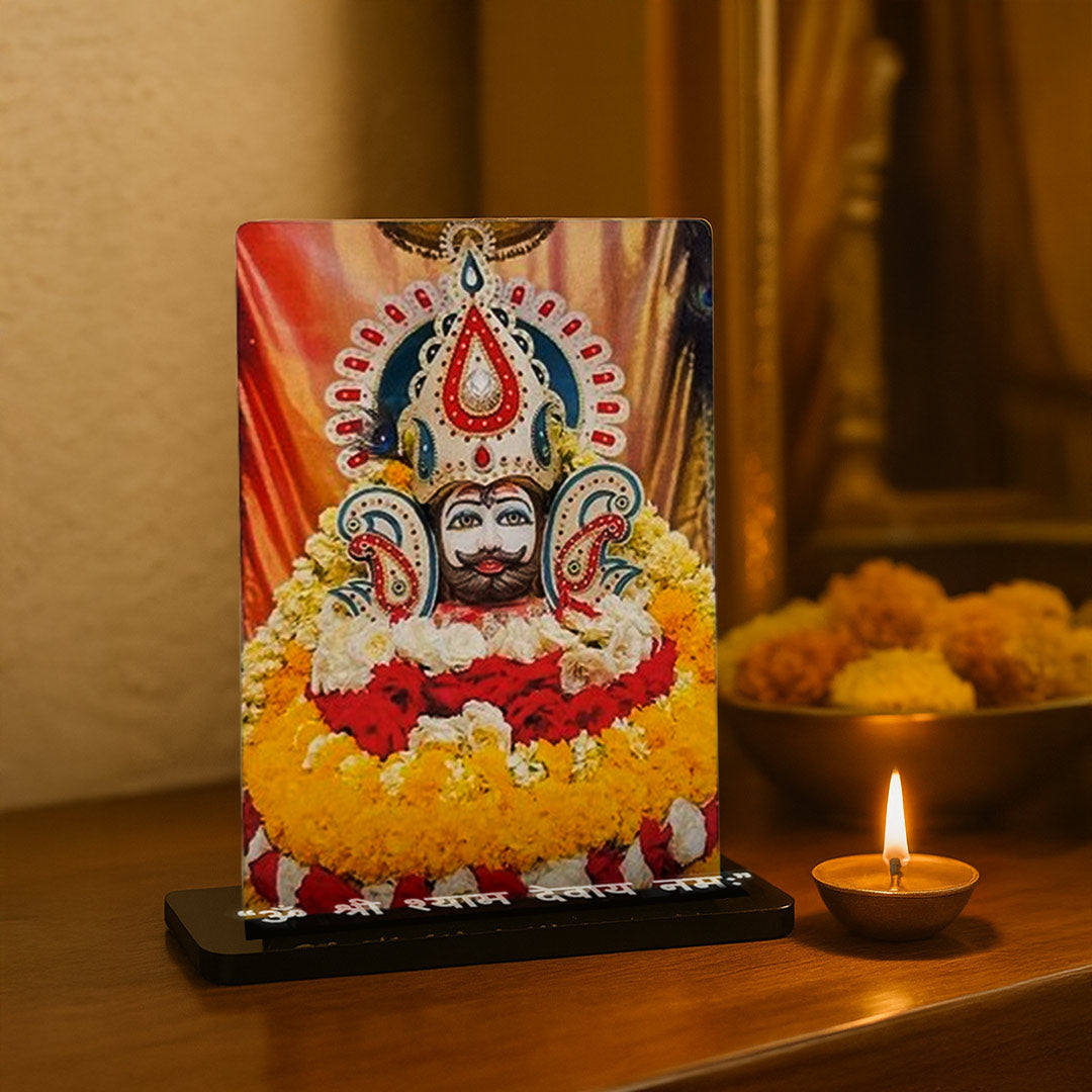 Shyam Baba Acrylic Car Dashboard Frame – UV Printed 4×6 Inch Spiritual Dashboard Decor