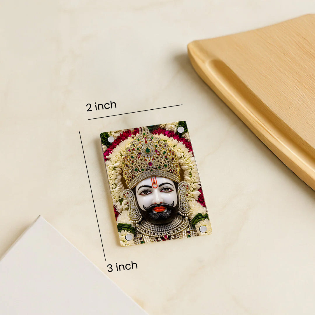 Love Craft Gifts – Khatu Shyam Ji Acrylic Magnet | 2×3 inch | UV Printed