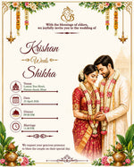 Personalized Shubh Vivaah Digital Invitation Card | Custom Couple Details & Marriage Ceremony Information | Elegant Hindu E-Invite Design | Love Craft Gifts™