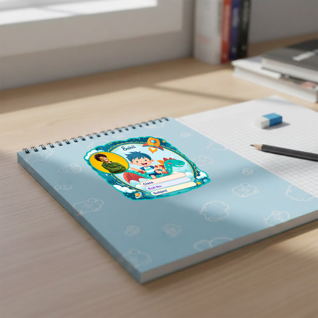 Personalized Dino Adventure Theme Kids Name Slips (2x3 Inch, 28 Stickers) – Custom Name & Photo School Labels | Love Craft Gifts