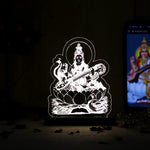 Maa Saraswati LED Acrylic Lamp with Swan – Goddess of Wisdom Decorative Night Light for Study Table, Home Temple & Spiritual Gifting | LoveCraftGifts™