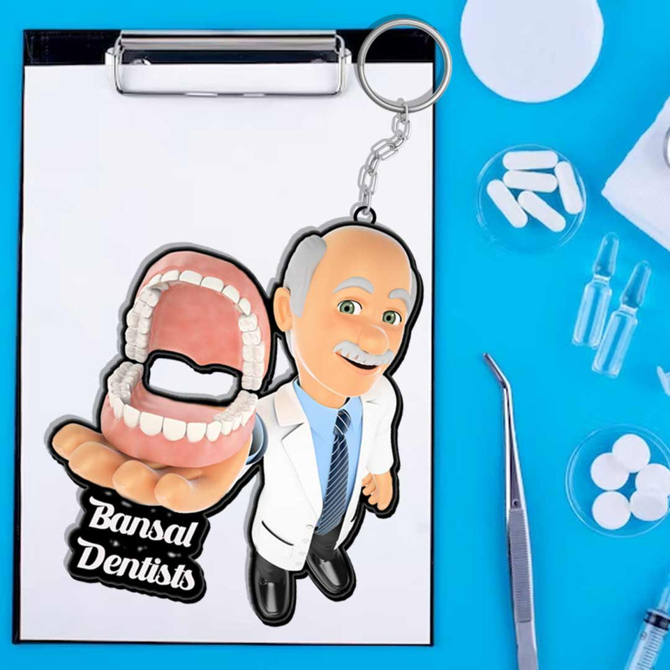 Dentist And Dental Keychain With Name