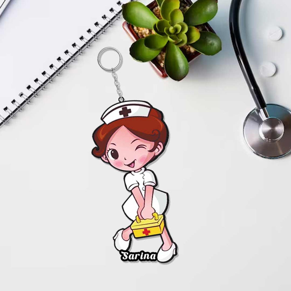 Nurse Keychain With Name