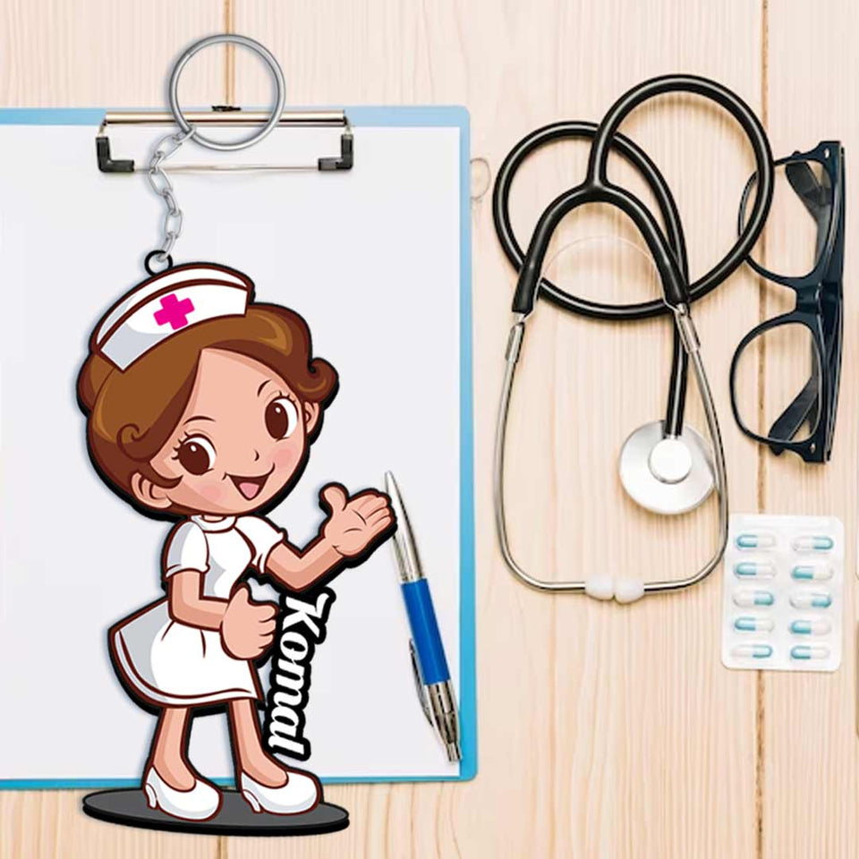 Nurse Keychain With Name
