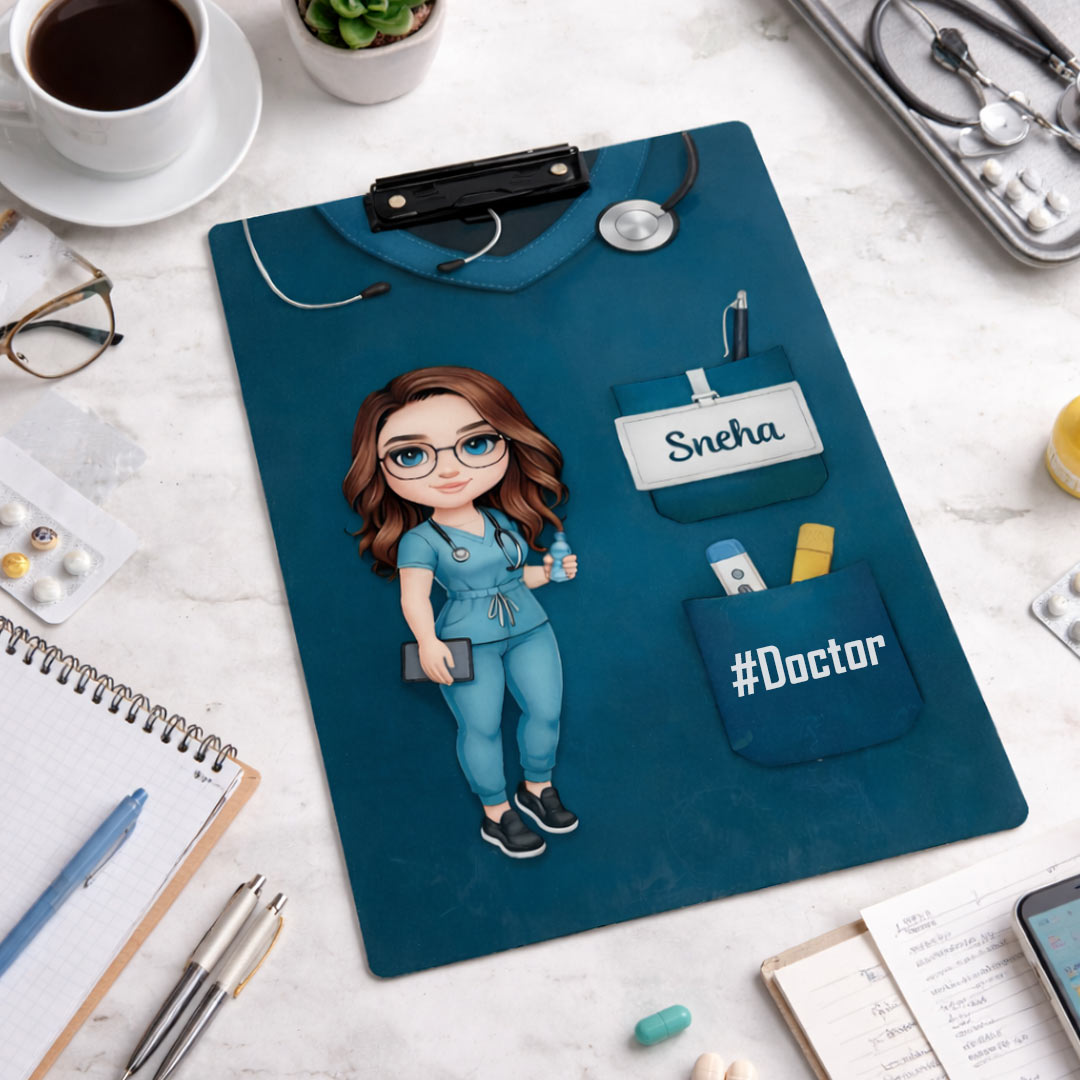 Medical Exam Board – Customized Doctor Cartoon Clipboard | Love Craft Gifts