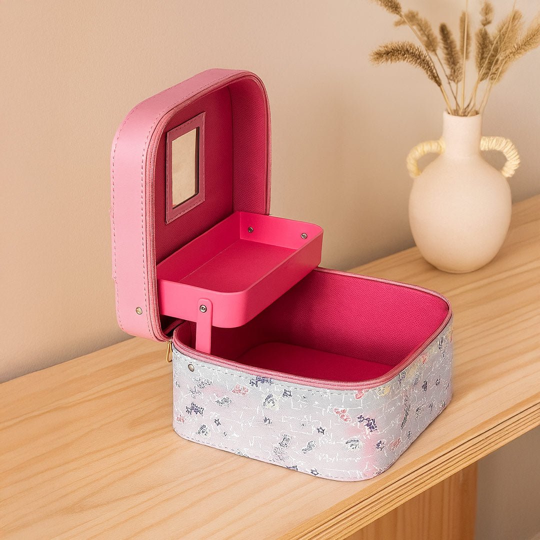 Personalized Pink Jewellery Storage Box with Patterned Base | Love Craft Gifts