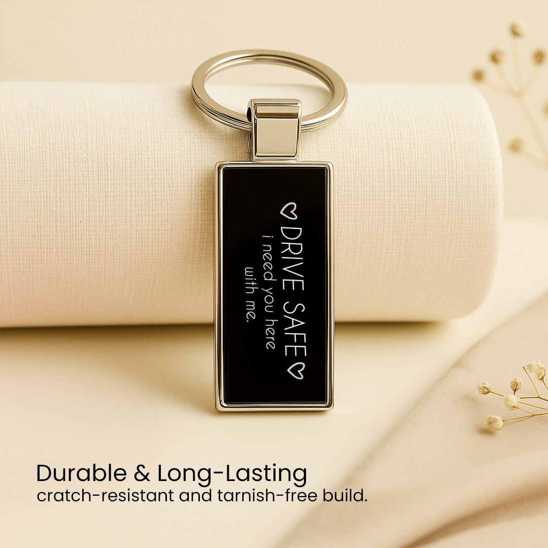 Personalized Drive Safe Keychain - 26 Letter Keychain Gift For Drivers, Boyfriend, Husband
