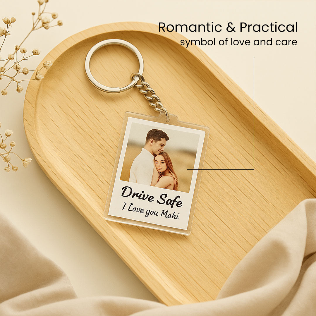 Drive Safe White Acrylic Keychain | Love Craft Gifts