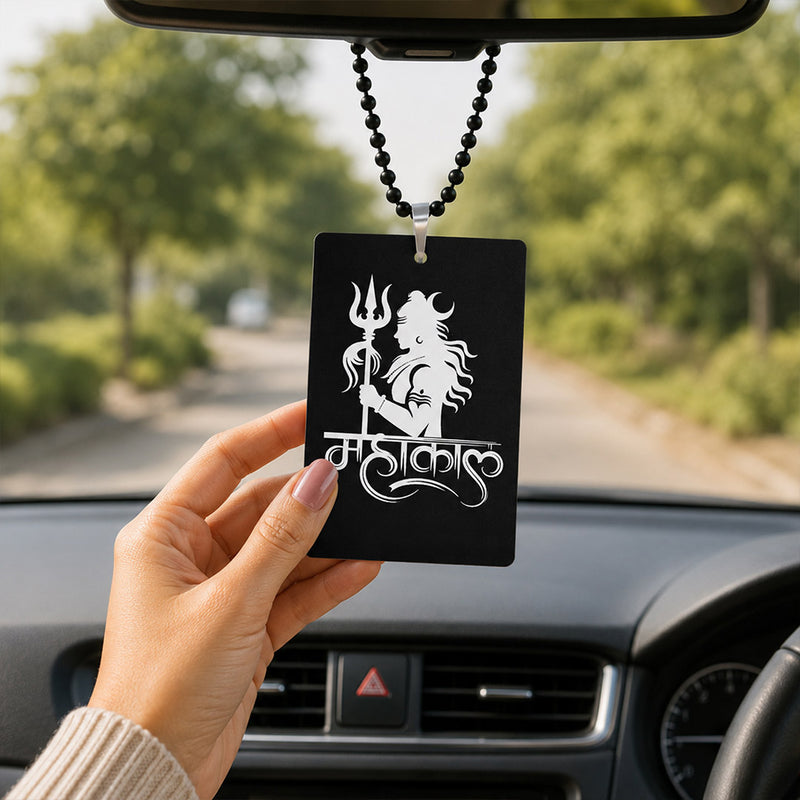 Mahakal Car Hanger with Lord Shiva Design | Spiritual Car Rear View Mirror Gift for Men, Bike Lovers & Mahadev Devotees - 3x2.5" | Love Craft Gifts™