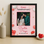 Personalized Anniversary Frame with Photo & Names – Romantic Wall Decor Gift | Love Craft Gifts