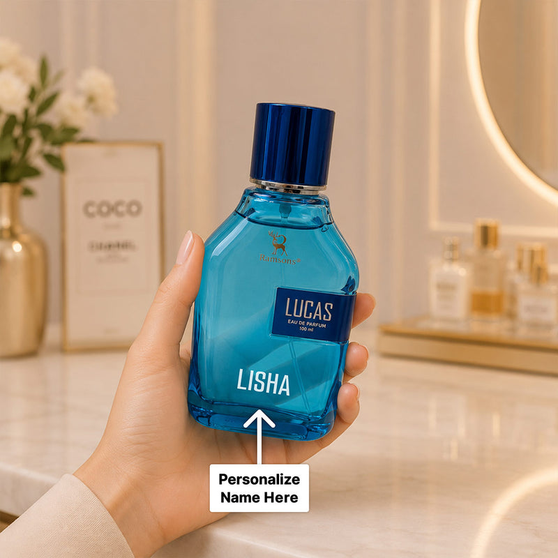 Personalized Ramsons Lucas Perfume Spray with Custom Name | Luxury Perfume Gift for Men & Boys - 100ml | Love Craft Gifts™