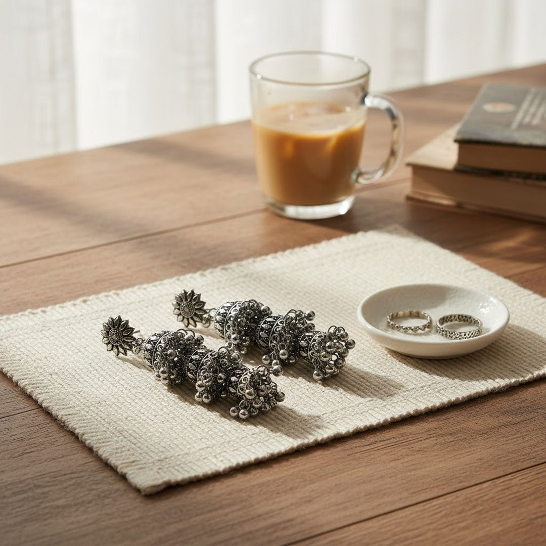 Oxidized Silver Jhumka Earrings for Women – Premium Ethnic Gift for Festive & Daily Wear | Love Craft Gifts