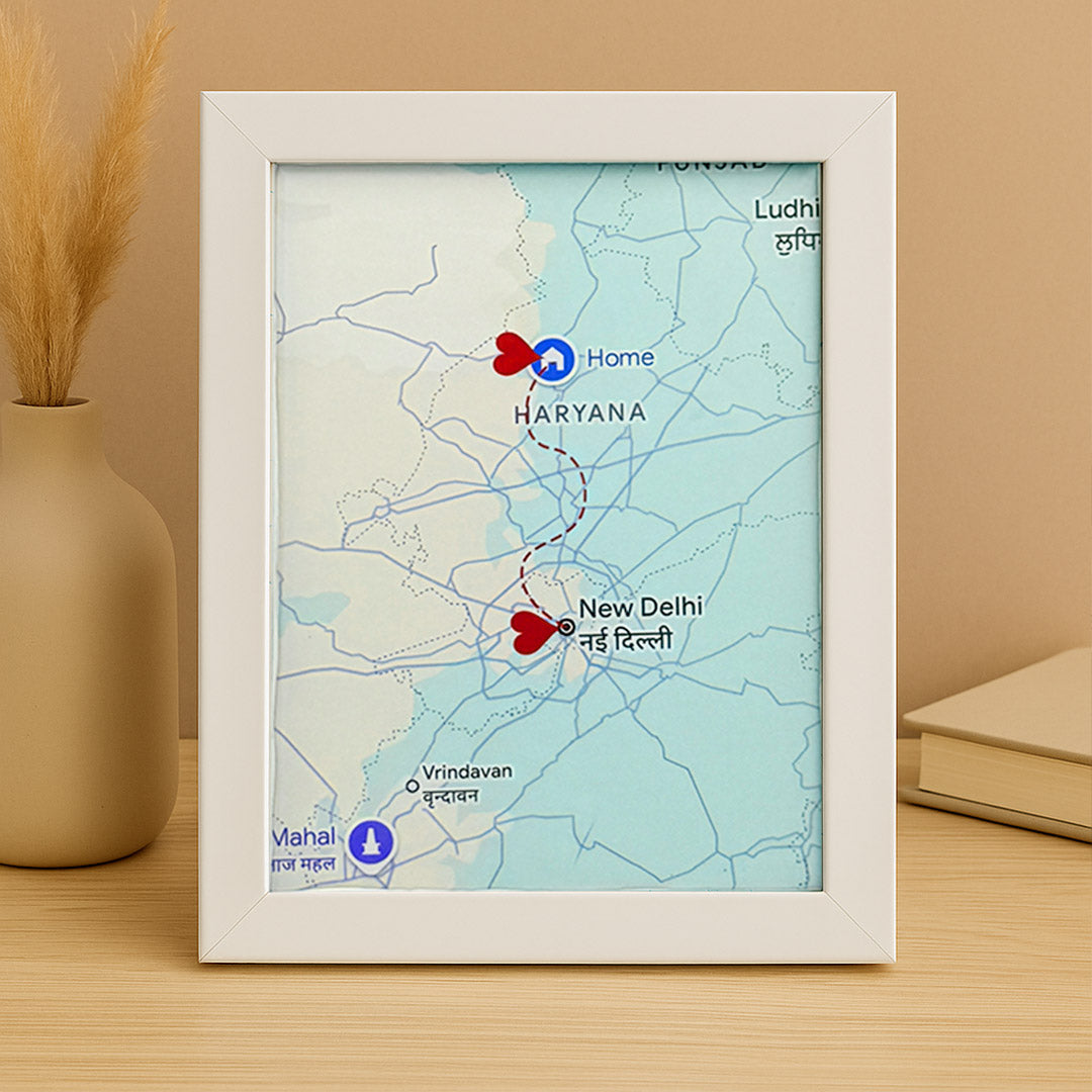 Personalized Long-Distance Map Frame Gift | Love Craft Gifts