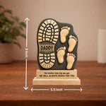 Personalized Daddy Footprint Table Top Gift 5.5x8" | Emotional Father’s Day Keepsake | Love Craft Gifts™