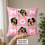 Personalized MOM Photo Collage Cushion Cover with Custom Photos | Emotional Mother’s Day Gift for Mom, Mother & Mumma - 10x10" | Love Craft Gifts™