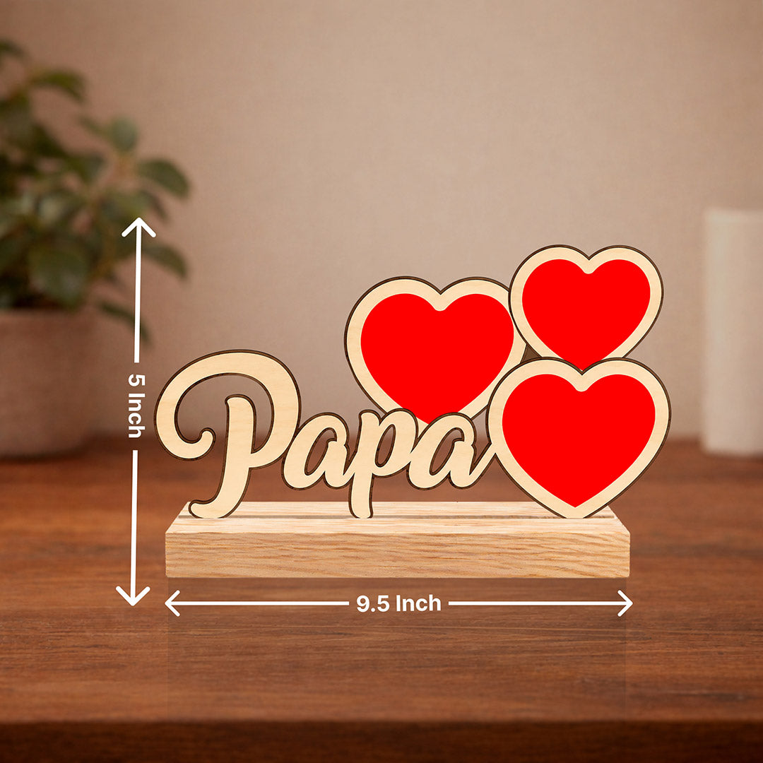Personalized Papa Wooden Photo Frame with Custom Photos | Emotional Gift for Father, Dad & Family Keepsake - 9.5x5" | Love Craft Gifts™