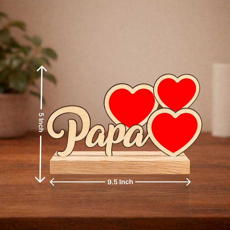 Personalized Papa Wooden Photo Frame with Custom Photos | Emotional Gift for Father, Dad & Family Keepsake - 9.5x5" | Love Craft Gifts™
