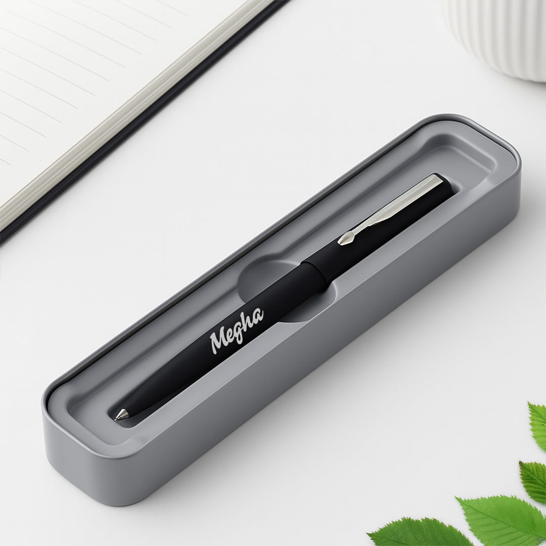 Parker Vector Matte Black Ball Pen - Personalized | Love Craft Gifts