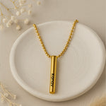 Custom Name Pendant Necklace – Personalized Vertical Bar Jewelry for Men & Women | Love Craft Gifts