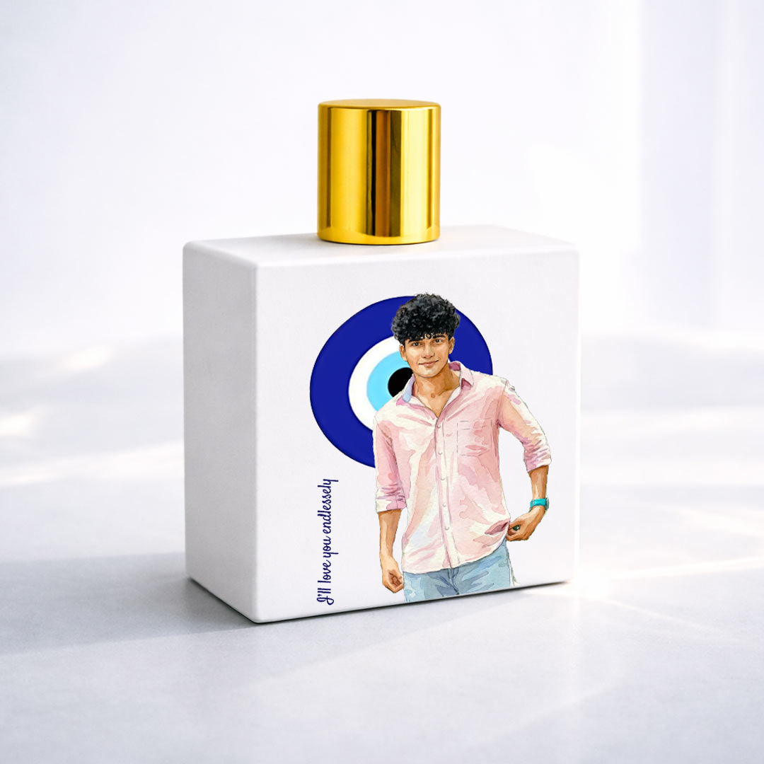 Happy Birthday Theme – Evil Eye Style Personalized Bellavita White Oud Eau De Parfum (100ml) | Love Craft Gifts