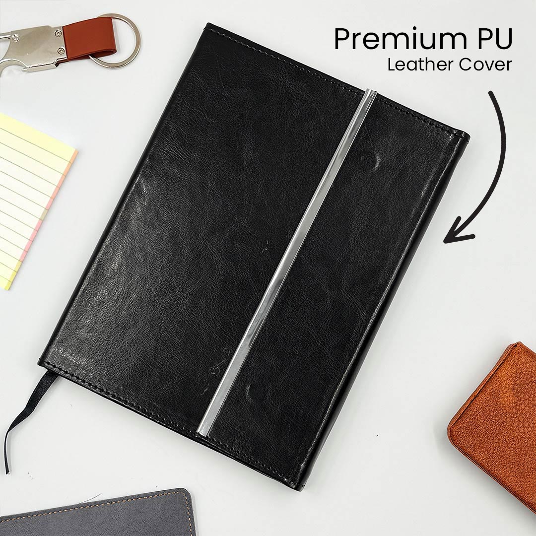 Personalized A5 Vegan Leather Diary Notebook | Custom Name Magnetic Journal Planner for Office, Study & Corporate Gifting | Love Craft Gifts™
