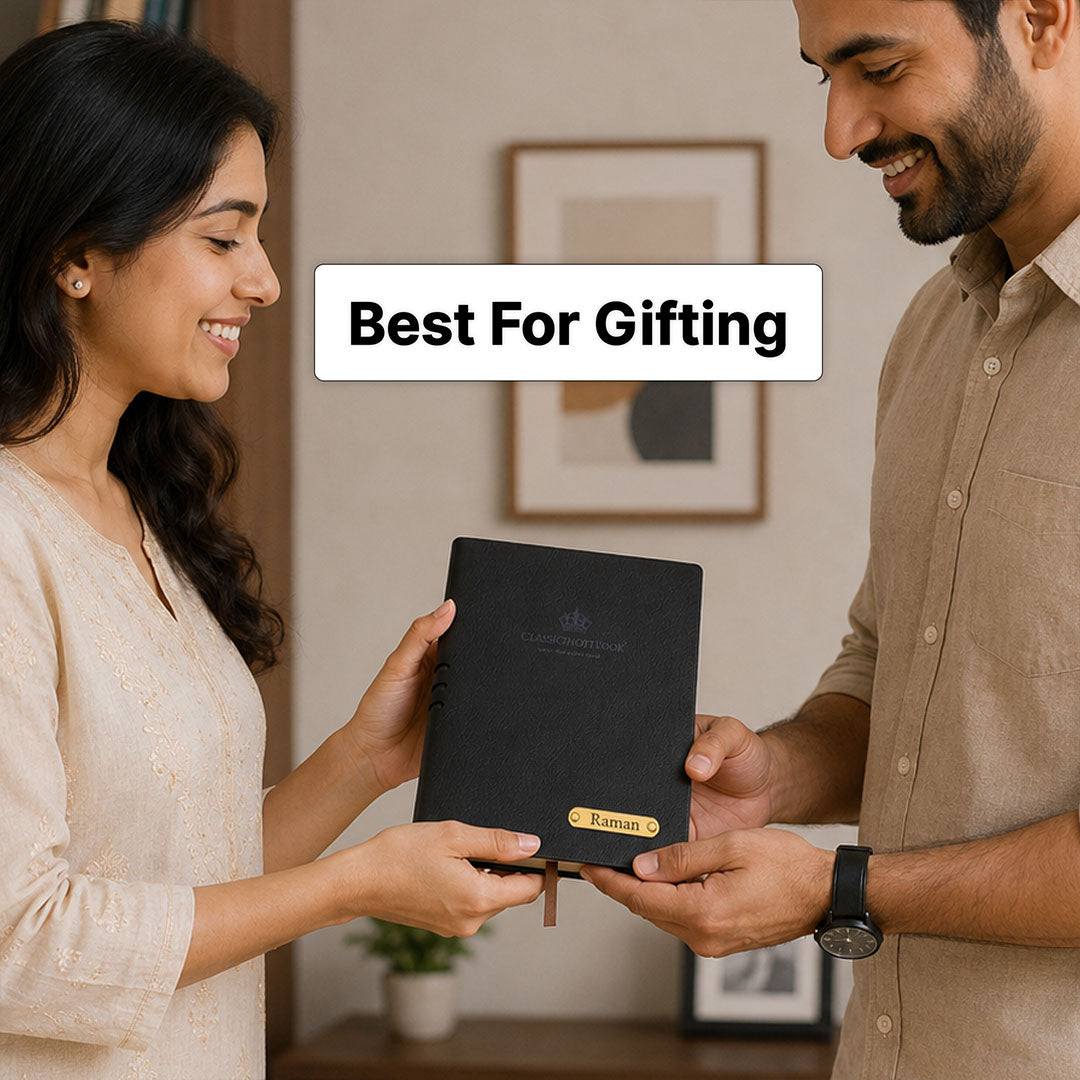 Personalized Pen & Notebook Gift Set with Custom Name Engraving | Premium A5 Executive Journal & Matte Black Metal Pen Gift for Professionals - A5 | Love Craft Gifts™