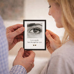 Personalized Eye Photo Frame – Custom Love Quote Mini Frame (6×4 Inch) | Love Craft Gifts